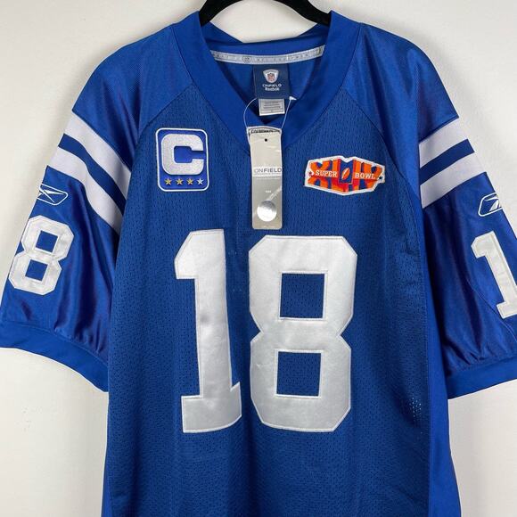 Peyton Manning Indianapolis Colts Super Bowl XLIV Mens Jersey Size 50 Reebok NWT - Picture 14 of 14